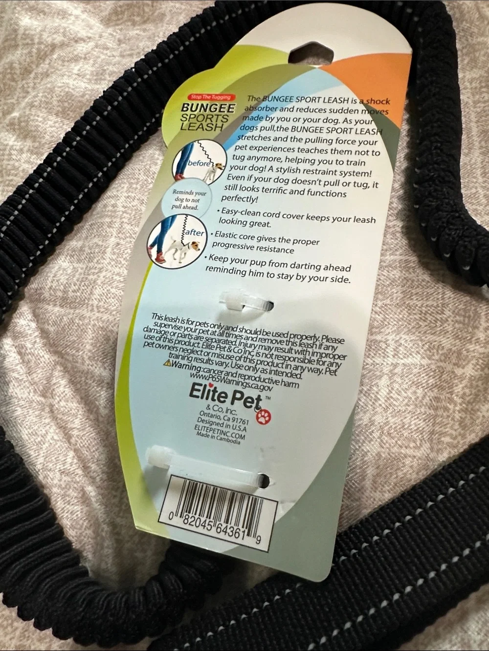 Black Bungee Sports Leash for Kids Accessories